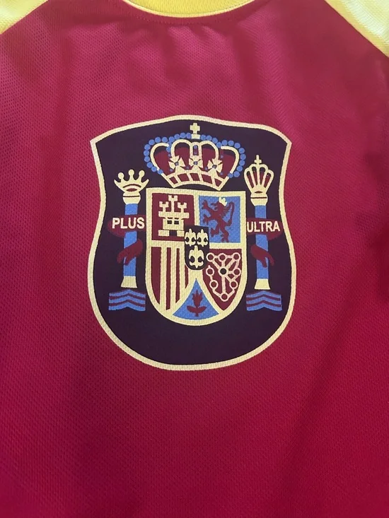 Kids Red and Yellow Soccer Jersey with Crest Espana - Picture 2 of 3